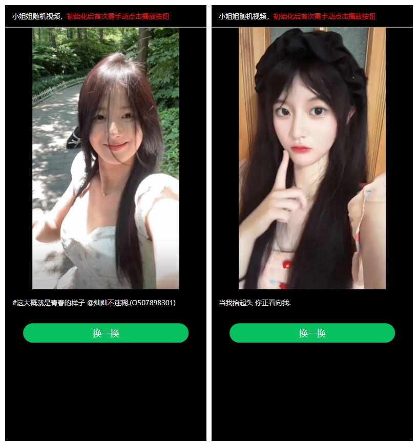 图片[1]-单页面html整合小姐姐随机视频欣赏-鼎信网
